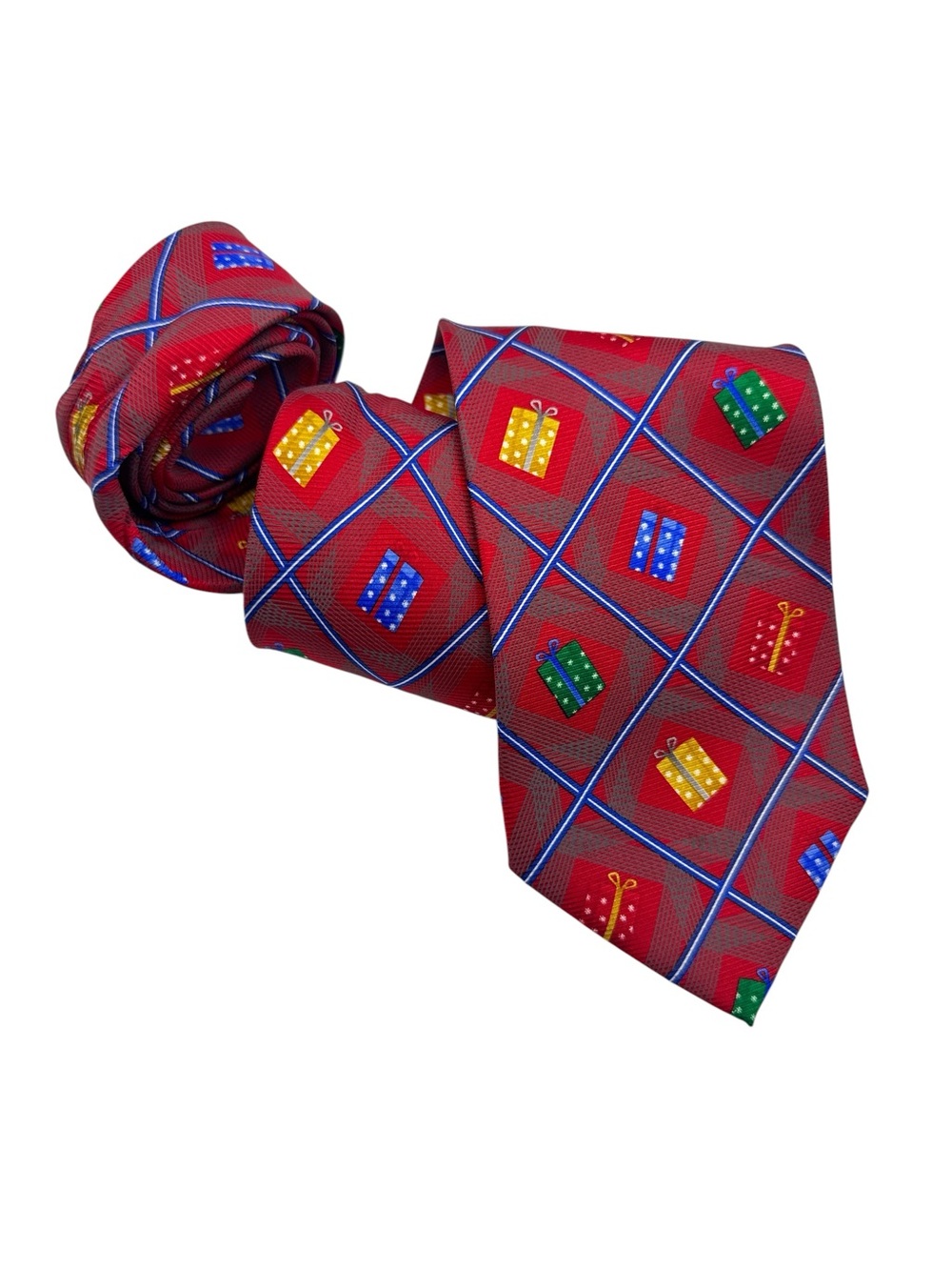 Vintage 1990s Belk Tis The Season 100% Silk Handmade Christmas Present Tie